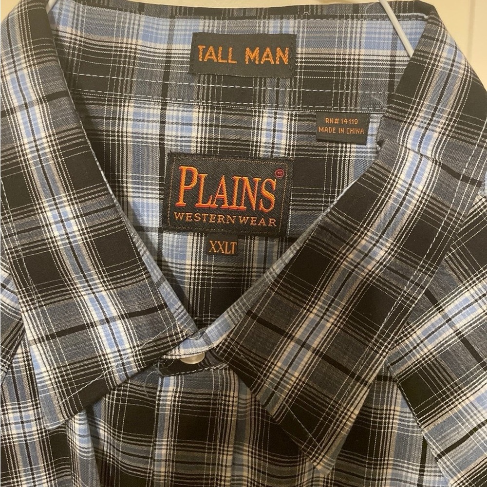 Men's Western Blue Plaid Shirt